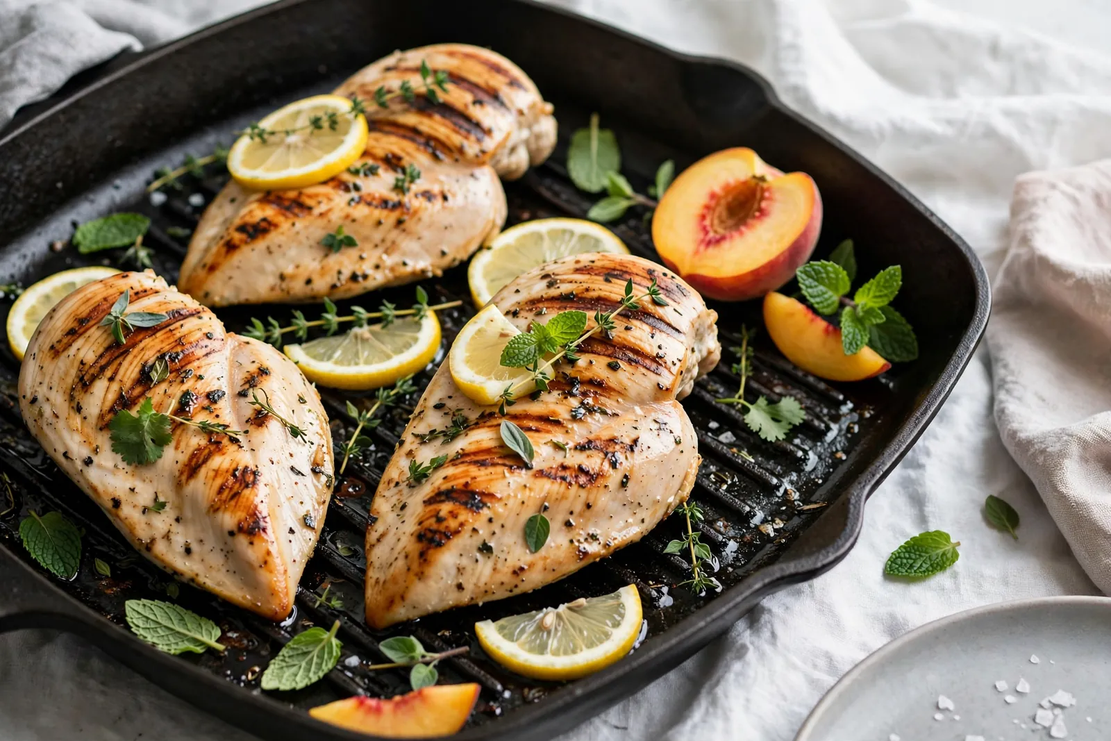 Chicken on a grill pan